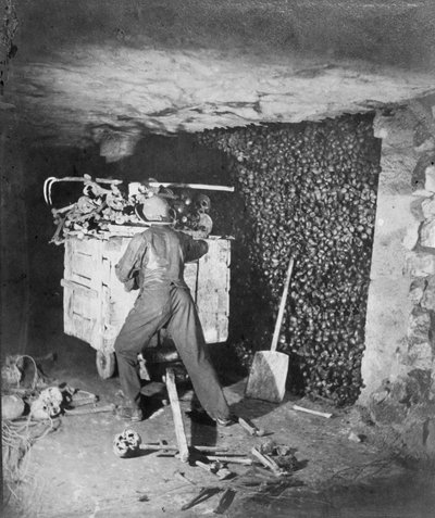 Interior of Catacombs, Paris by Nadar